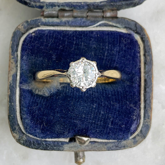 Vintage 18ct Yellow Gold Diamond Solitaire Ring