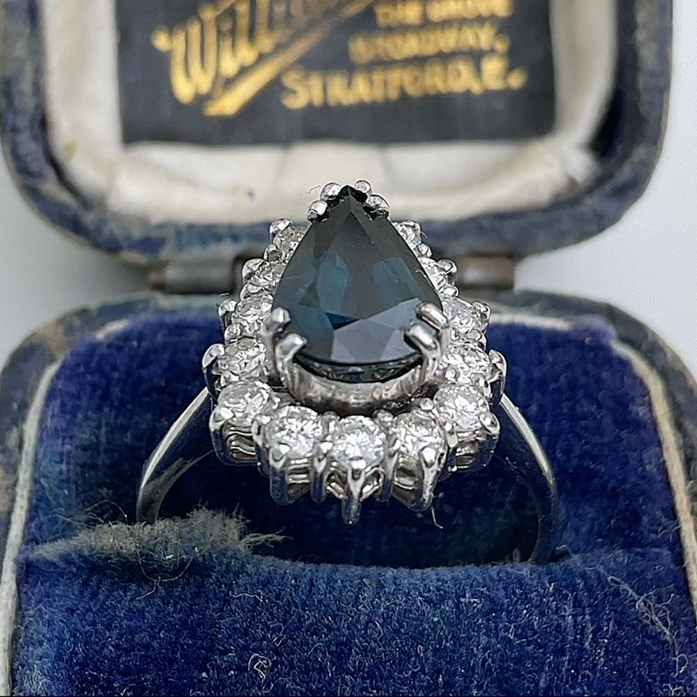 Vintage diamond clearance sapphire ring