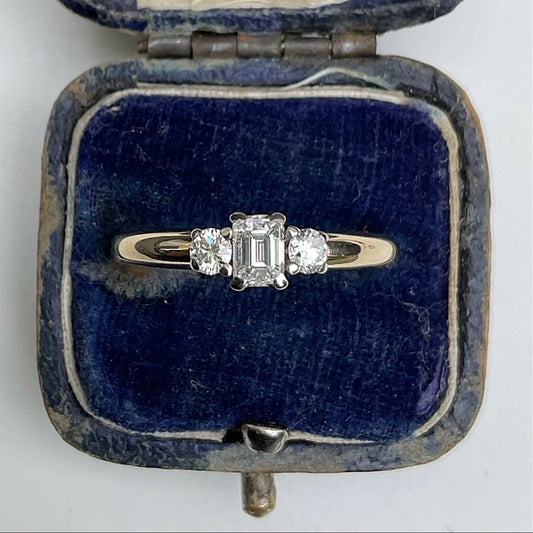 Vintage Vari-cut Diamond Trilogy Ring