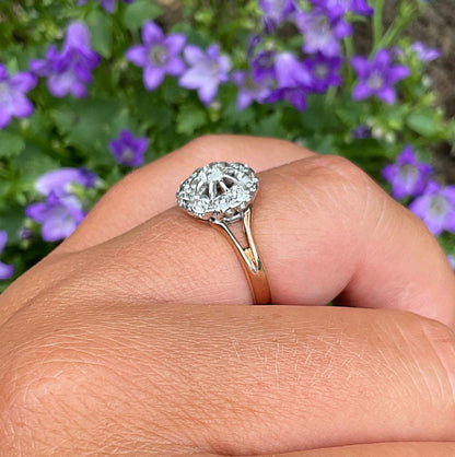 Victorian Antique Diamond Cluster Engagement Ring