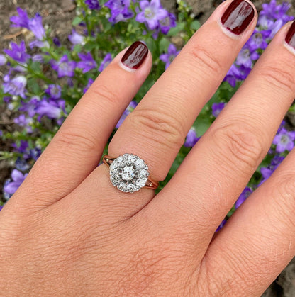 Victorian Antique Diamond Cluster Engagement Ring