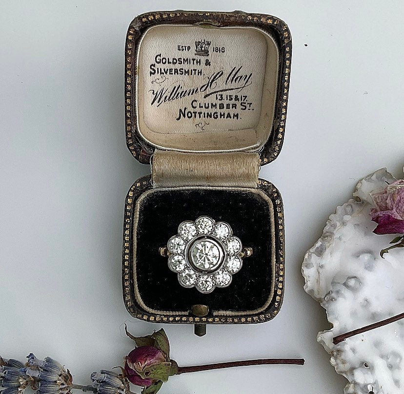 Antique Brown Leather Victorian Ring Box