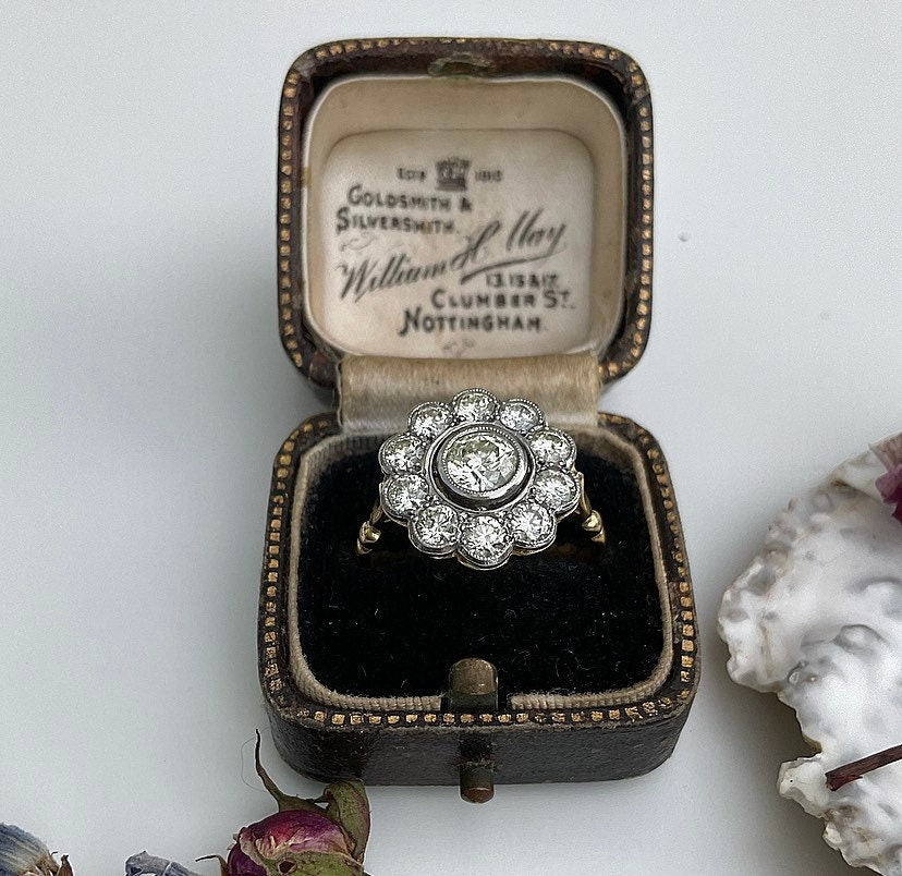 Antique Brown Leather Victorian Ring Box